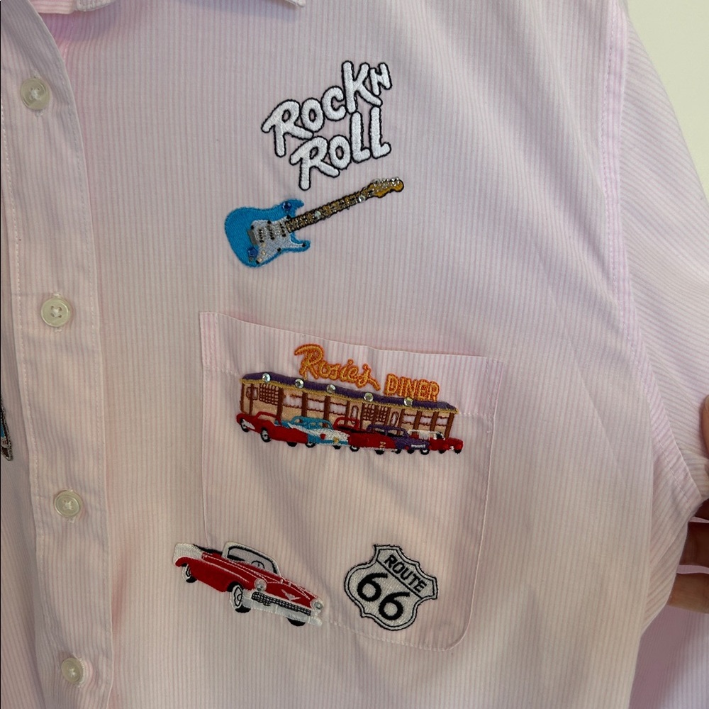 Tia’s Vintage Pink Sock‎ Hop 1950’s Button Down - Picture 7 of 7